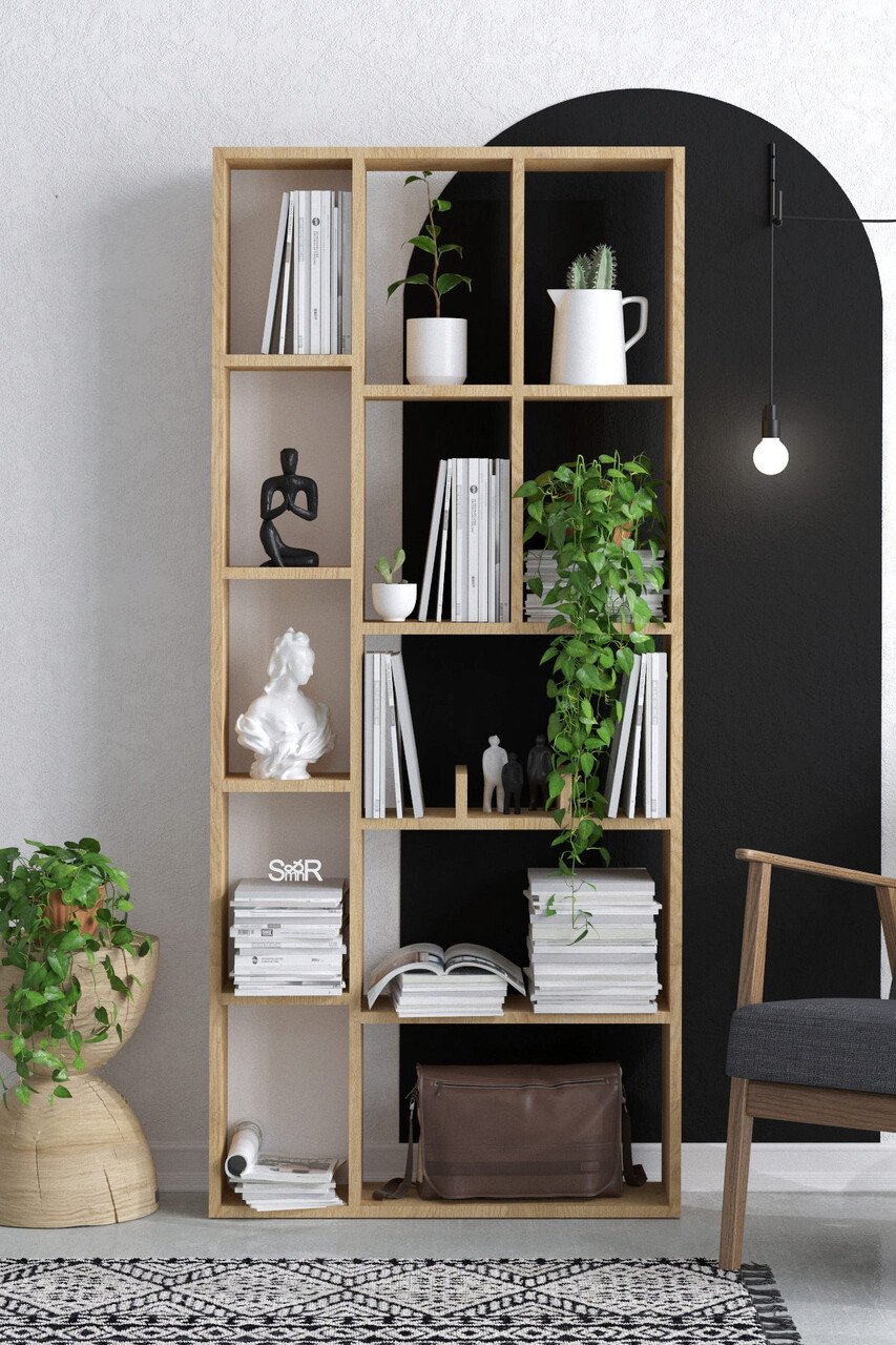 Corp biblioteca, Hanah Home, Demios, 75x170x18 cm, Maro - imagine 5